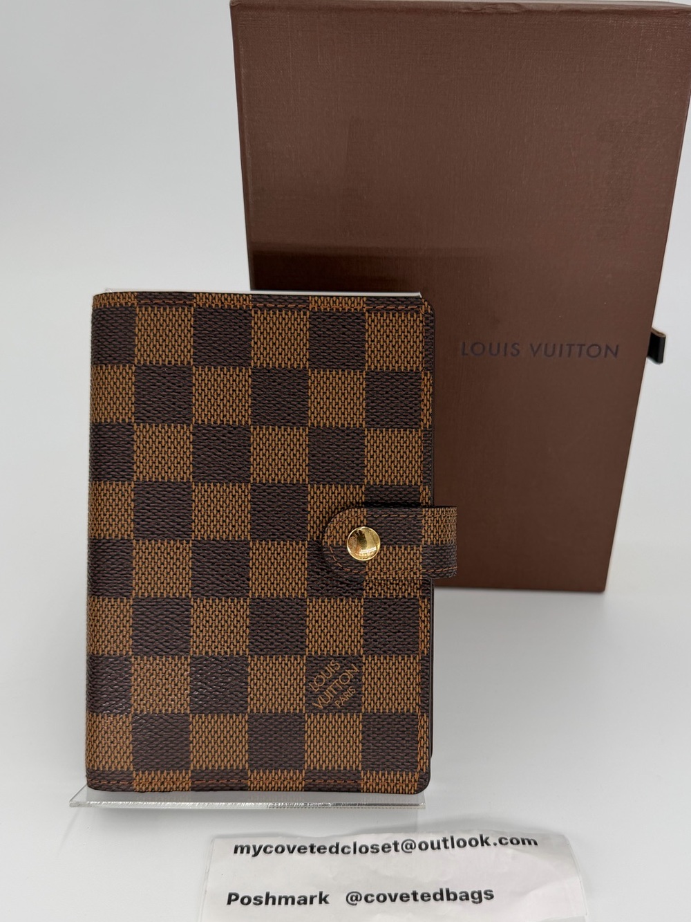 Louis Vuitton Damier Ebene Agenda PM w/LV Box & Entrupy COA Excellent Condition
